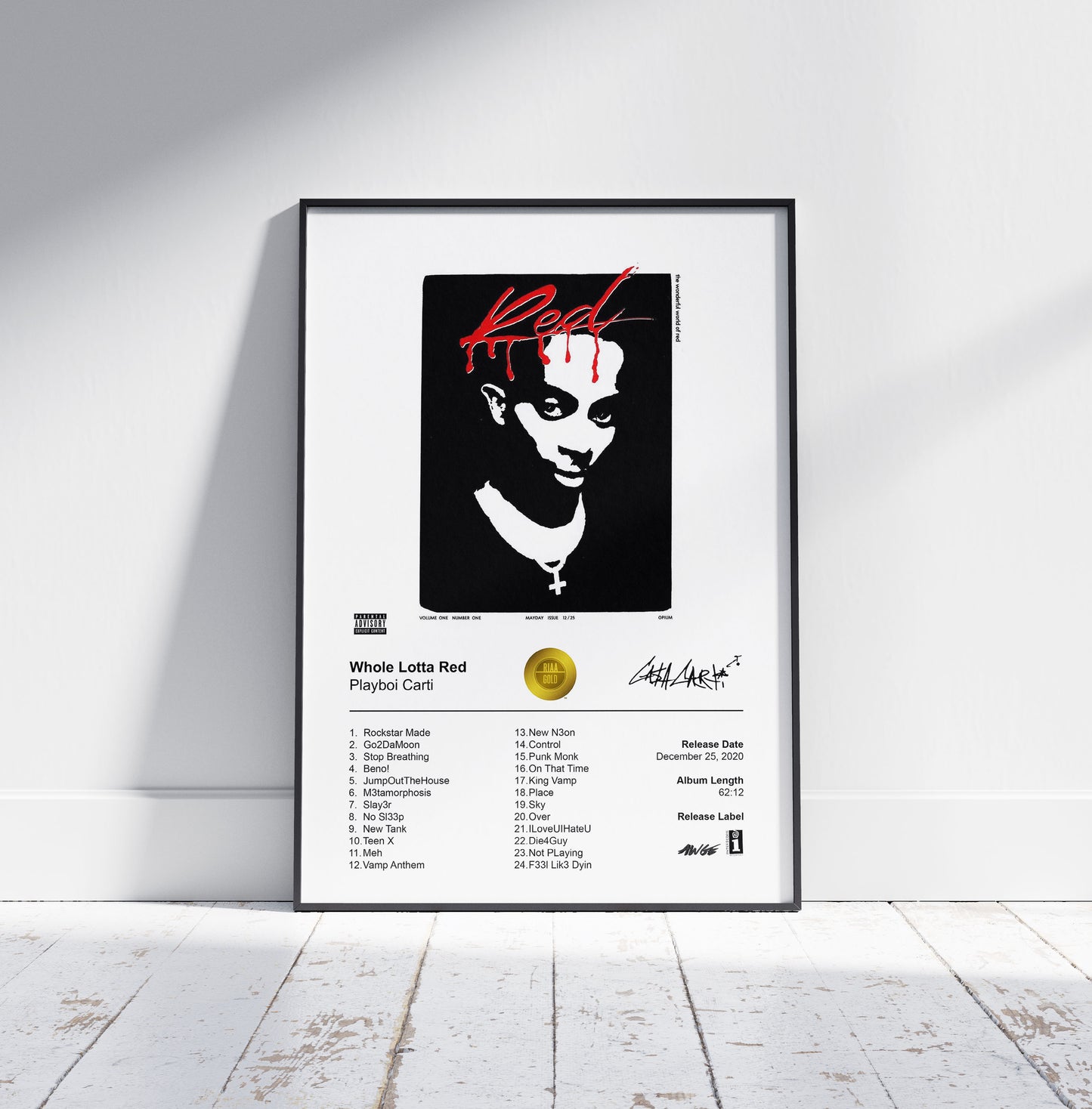 Playboi Carti Poster - Whole Lotta Red Album Cover Poster Print