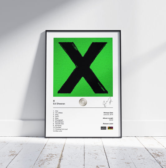 Ed Sheeran Poster - X Album Cover Poster Print